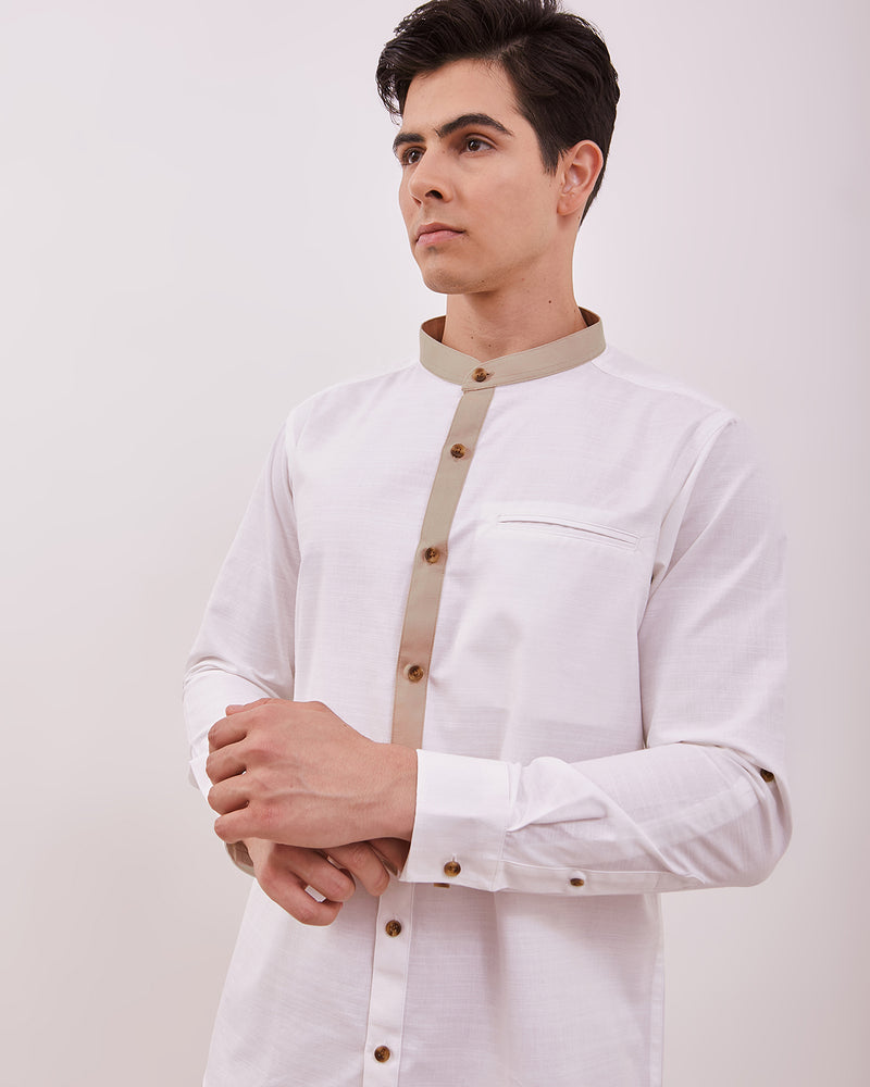 Men's White Long Sleeve Koko