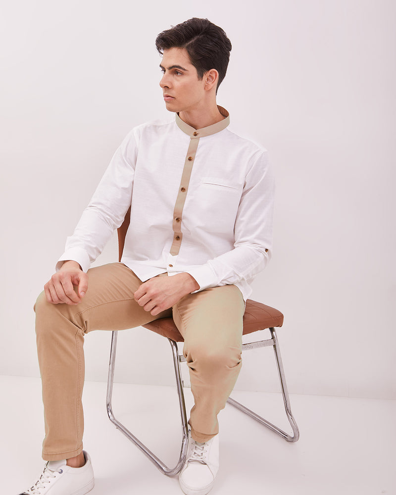 Men's White Long Sleeve Koko