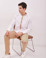 Men's White Long Sleeve Koko
