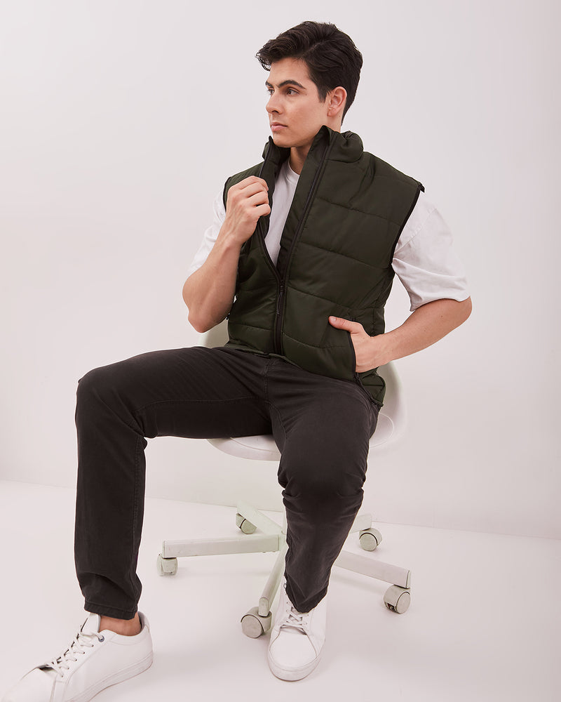Men's Green Casual Vest