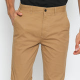 Tan Men's Regular Fit Pants with Tape Detail