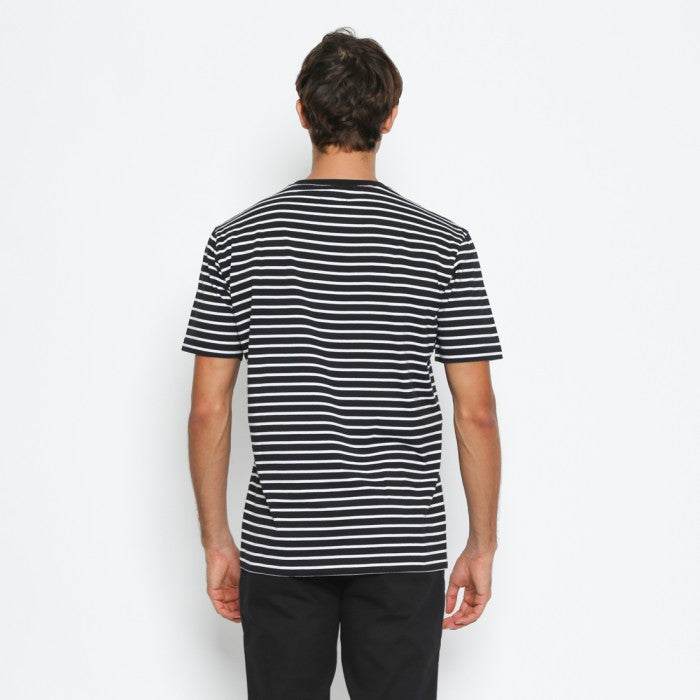 Black and White Striped Short Sleeve Men's T-shirt
