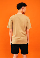 Beige Artwork Print T-Shirt