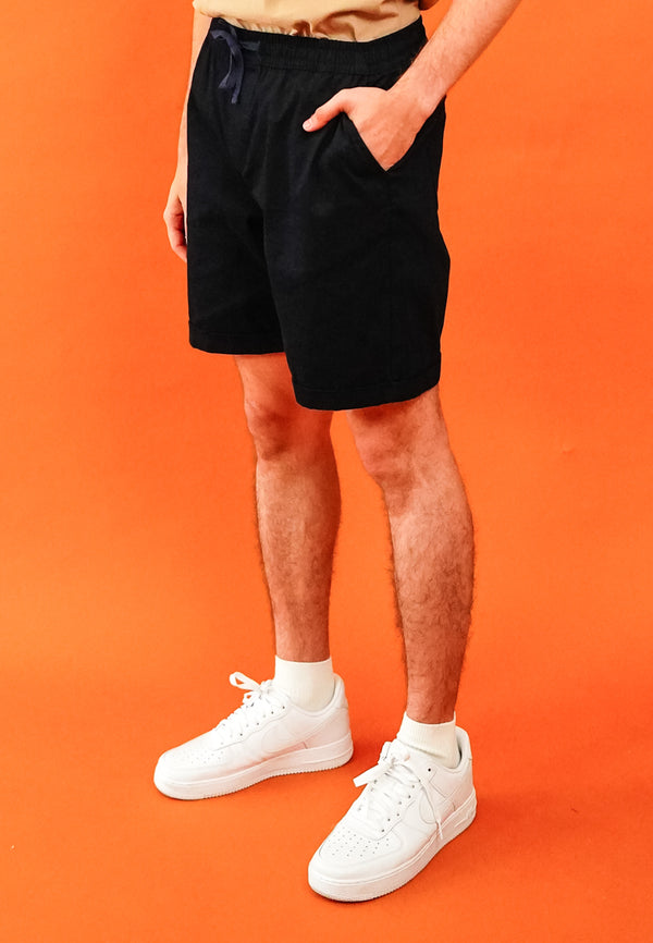 Navy Bermuda With Elastic Band Waist