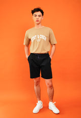 Navy Bermuda With Elastic Band Waist