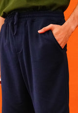 Navy Bermuda With Elastic Band Waist