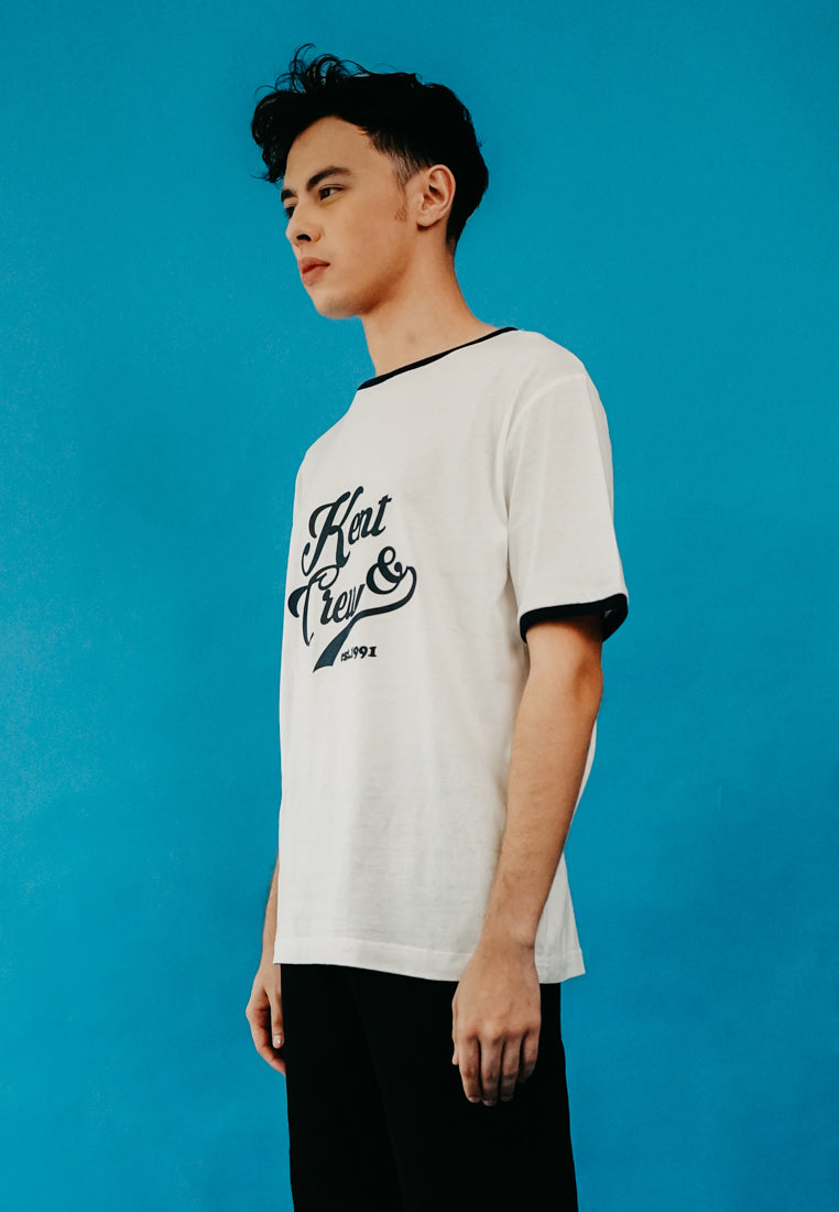 White Artwork Print T-Shirt