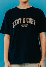 Blue Navy Artwork Print T-Shirt