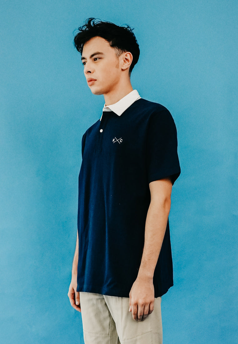 Blue Navy Embroidery Polo