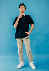 Blue Navy Embroidery Polo