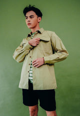 Beige Shirt With Flap Pocket