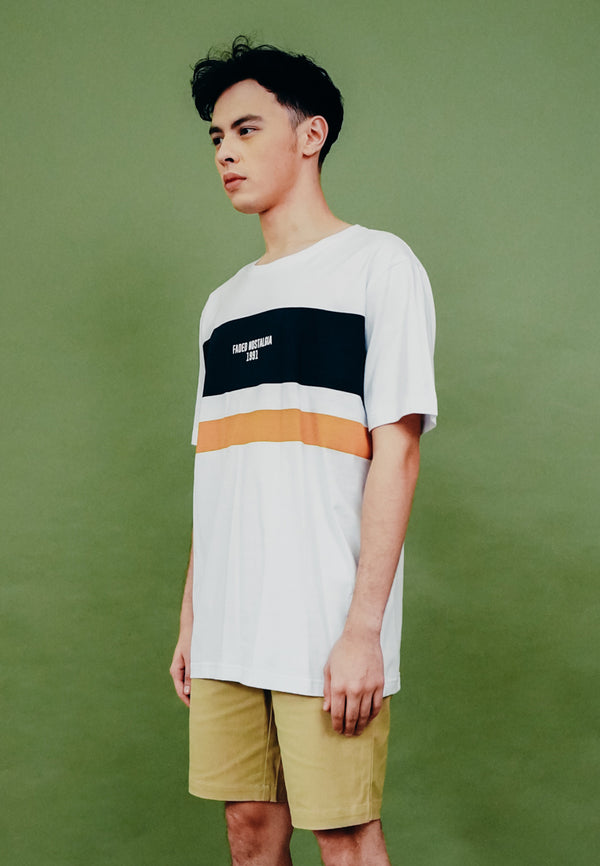 White Blocked Print T-Shirt