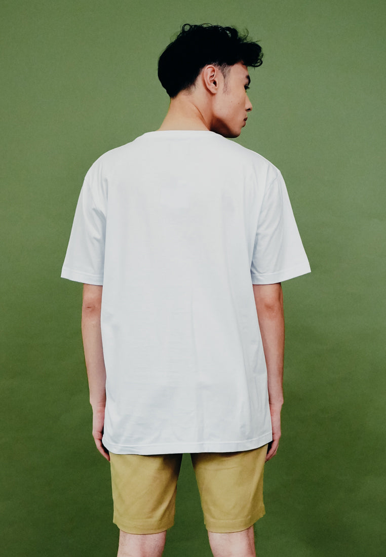 White Blocked Print T-Shirt