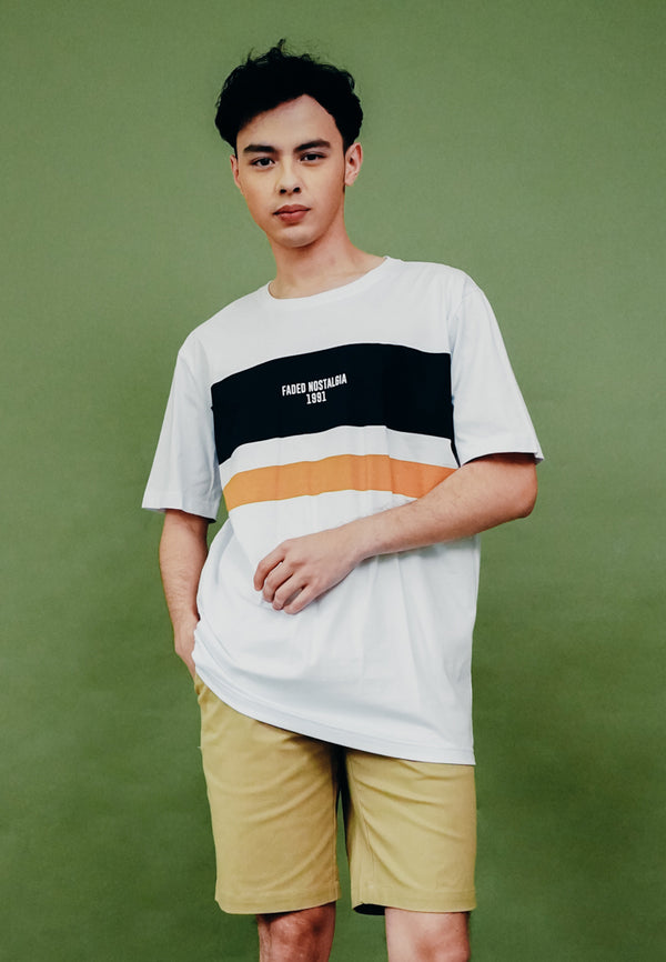 White Blocked Print T-Shirt