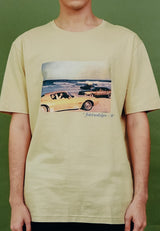 Beige Artwork Print T-Shirt