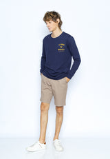 Navy Sweatshirt With Embroidery Details