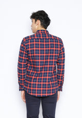 Orange Navy Checks Shirt