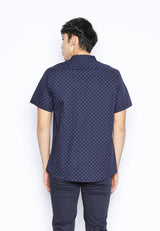 Navy Geometric Print Shirt