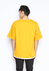 Mustard Kent&Crew Embroidery Logo T-Shirt