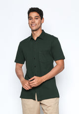 Dark Green Flowy Shirt