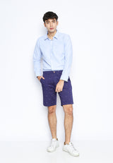 Navy Palm Printed Bermuda