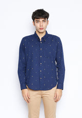 Navy Pineapple Print Shirt