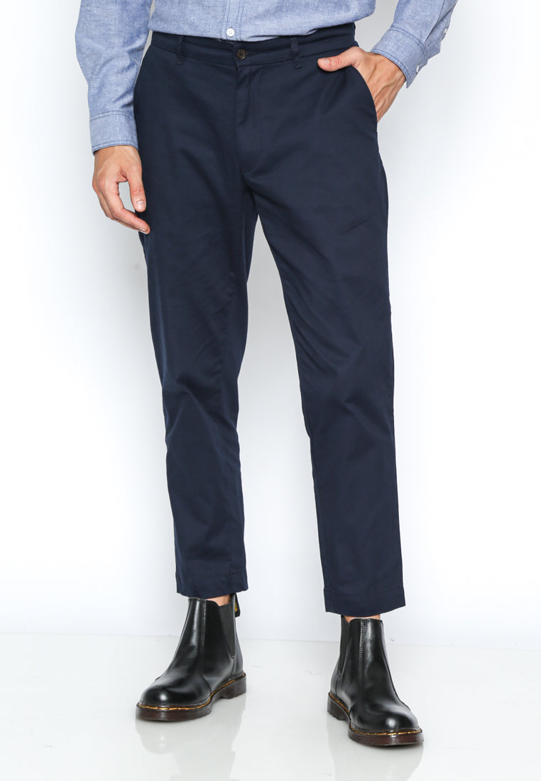 Navy Ankle Chinos Pants