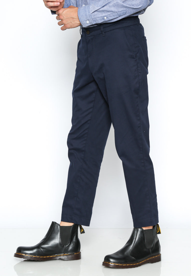 Navy Ankle Chinos Pants