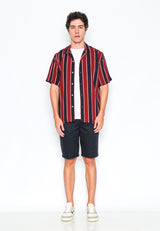 Maroon Stripes Cuban Shirt