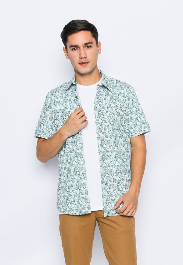 Green Leaf Printed Shirt