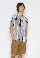 White Printed Cuban Shirt