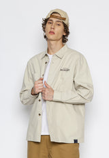Khaki Overshirt With Print