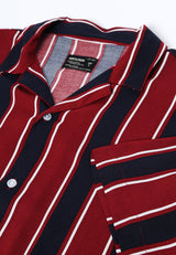 Maroon Stripes Cuban Shirt